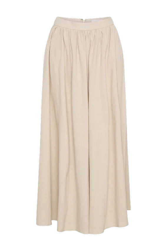 Clarence Linen A-Line Maxi Skirt – Natural Clarence Linen A-Line Maxi Skirt – Natural