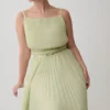 Clarisse Pleated Maxi Dress – Sage Clarisse Pleated Maxi Dress – Sage