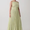 Clarisse Pleated Maxi Dress – Sage Clarisse Pleated Maxi Dress – Sage