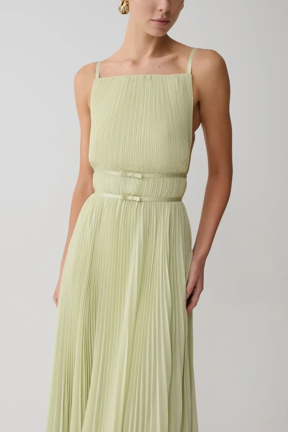 Clarisse Pleated Maxi Dress – Sage Clarisse Pleated Maxi Dress – Sage
