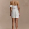 Claudine Taffeta Floral Mini Dress – White Claudine Taffeta Floral Mini Dress – White