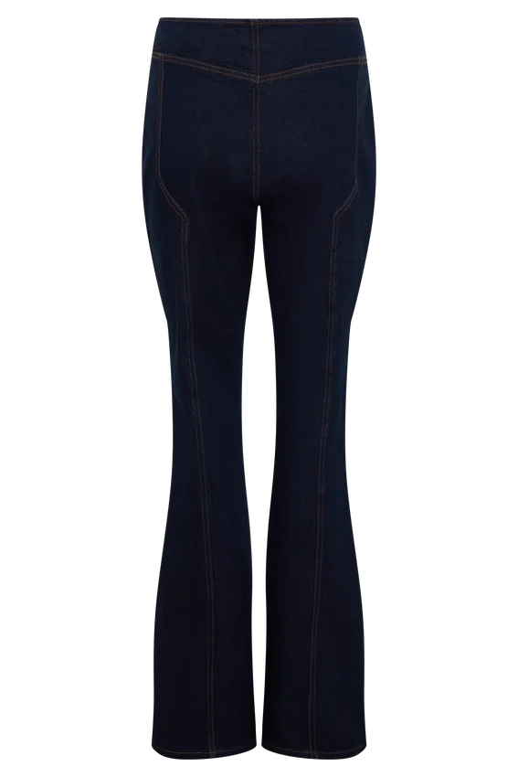 Clio Paneled Flare Jeans – Indigo Blue Clio Paneled Flare Jeans – Indigo Blue