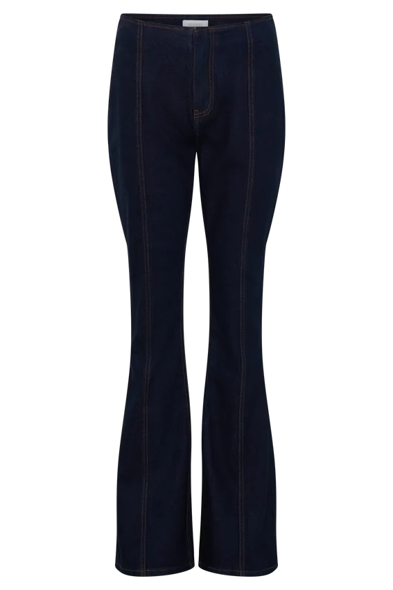 Clio Paneled Flare Jeans – Indigo Blue Clio Paneled Flare Jeans – Indigo Blue