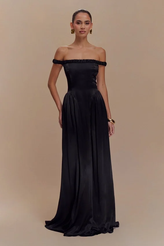 Coco Dropped Waist Maxi Dress – Black Coco Dropped Waist Maxi Dress – Black