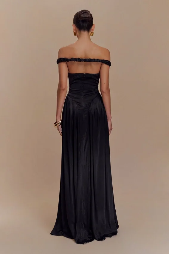 Coco Dropped Waist Maxi Dress – Black Coco Dropped Waist Maxi Dress – Black