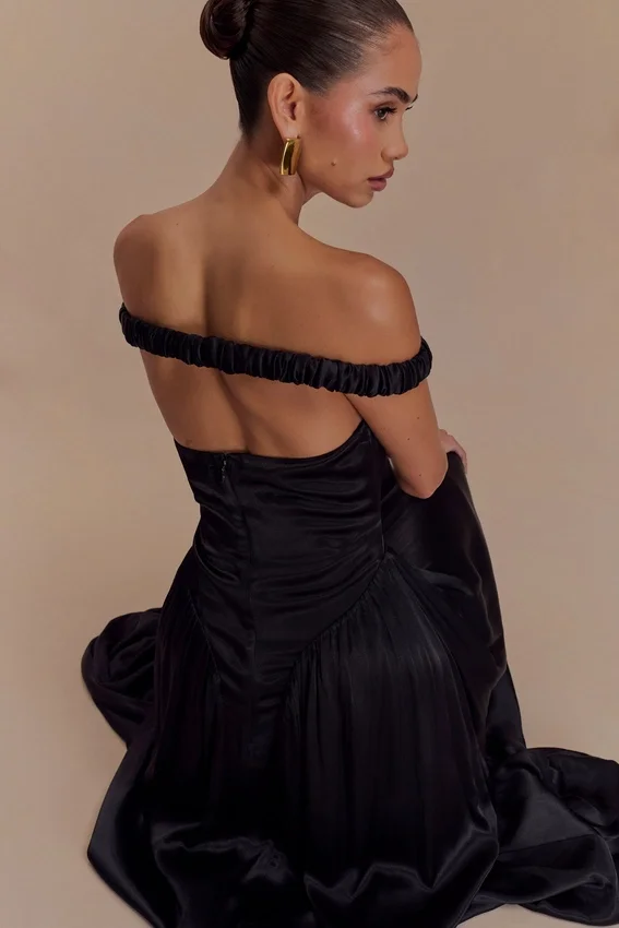Coco Dropped Waist Maxi Dress – Black Coco Dropped Waist Maxi Dress – Black