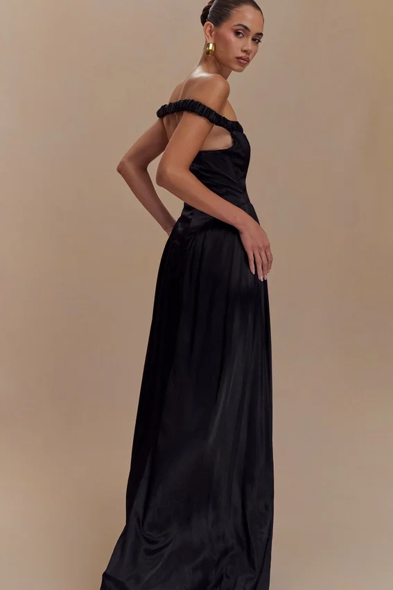 Coco Dropped Waist Maxi Dress – Black Coco Dropped Waist Maxi Dress – Black