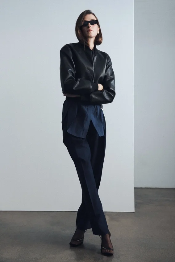 Codi Faux Leather Bomber Jacket – Black Codi Faux Leather Bomber Jacket – Black