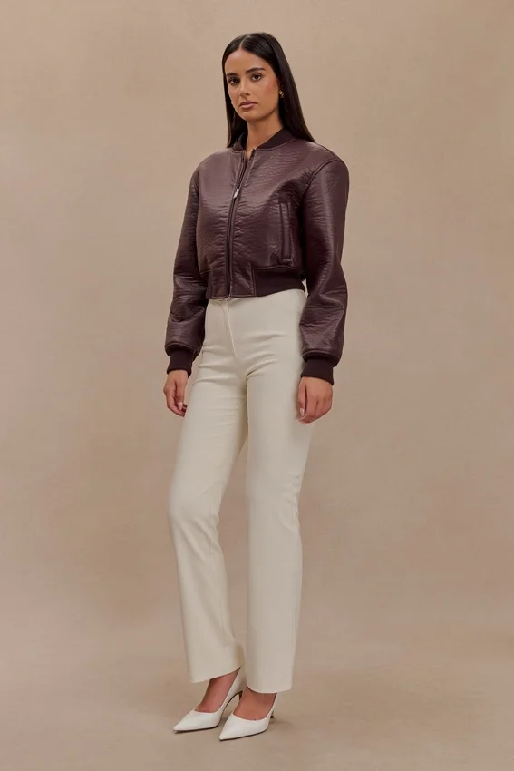 Codi Faux Leather Bomber Jacket – Merlot Codi Faux Leather Bomber Jacket – Merlot