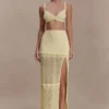 Coleene Pointelle Knit Maxi Skirt – Lemon Coleene Pointelle Knit Maxi Skirt – Lemon