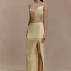 Coleene Pointelle Knit Maxi Skirt – Lemon Coleene Pointelle Knit Maxi Skirt – Lemon