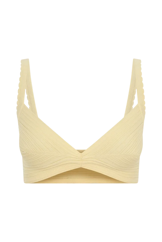 Coleene Pointelle Knit Top – Lemon Coleene Pointelle Knit Top – Lemon