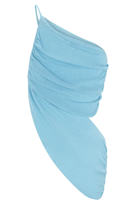 Corah Drape Knit Top – Cyan Blue Corah Drape Knit Top – Cyan Blue