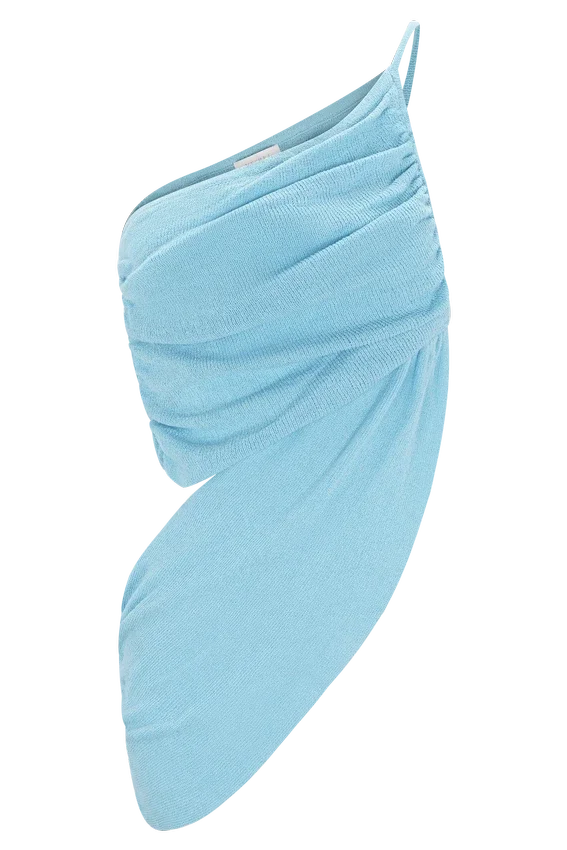 Corah Drape Knit Top – Cyan Blue Corah Drape Knit Top – Cyan Blue