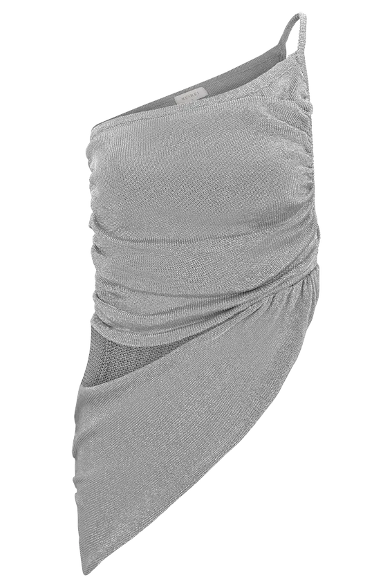 Corah Lurex Drape Knit Top – Silver Corah Lurex Drape Knit Top – Silver
