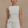 Coraline Panelled Sleeveless Top – White Coraline Panelled Sleeveless Top – White