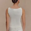 Coraline Panelled Sleeveless Top – White Coraline Panelled Sleeveless Top – White