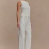 Coraline Panelled Sleeveless Top – White Coraline Panelled Sleeveless Top – White