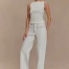 Coraline Panelled Sleeveless Top – White Coraline Panelled Sleeveless Top – White