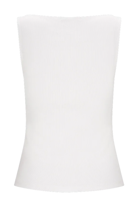 Coraline Panelled Sleeveless Top – White Coraline Panelled Sleeveless Top – White