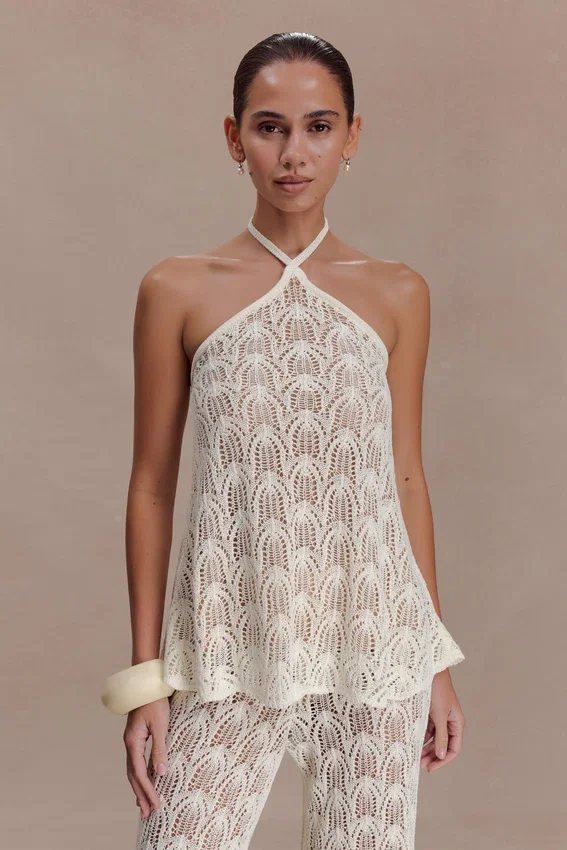 Corey Crochet Halter Neck Top – Ivory Corey Crochet Halter Neck Top – Ivory