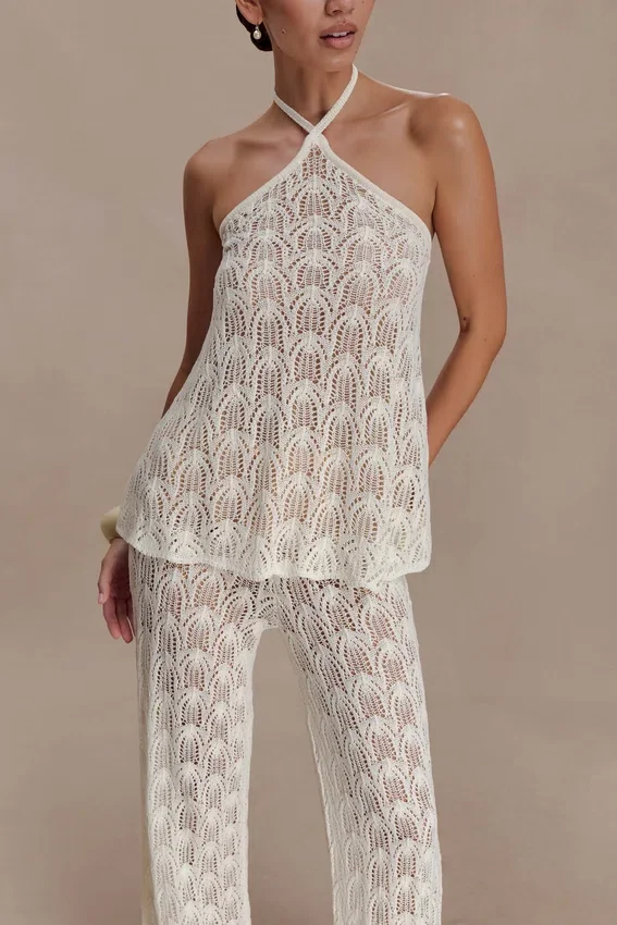 Corey Crochet Halter Neck Top – Ivory Corey Crochet Halter Neck Top – Ivory