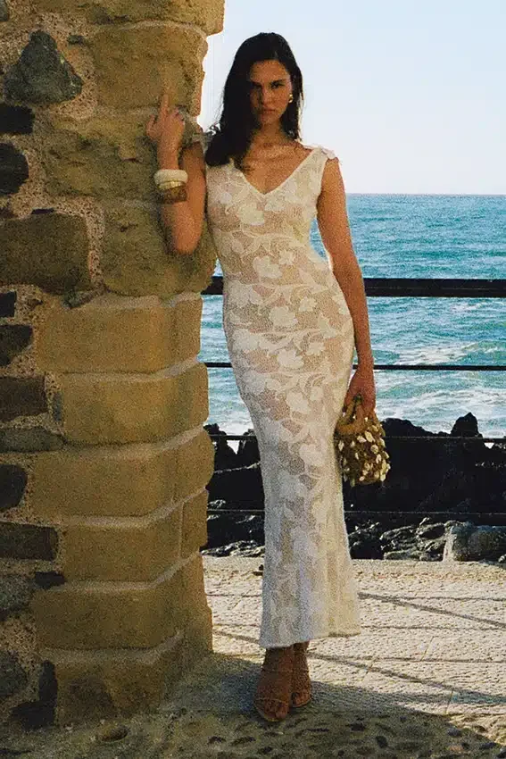 Cornelia Floral Sheer Maxi Dress – Ivory Cornelia Floral Sheer Maxi Dress – Ivory