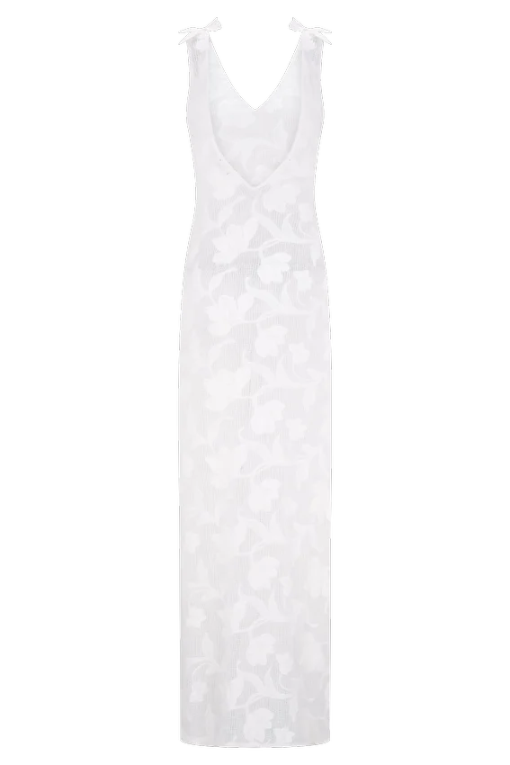 Cornelia Floral Sheer Maxi Dress – Ivory Cornelia Floral Sheer Maxi Dress – Ivory