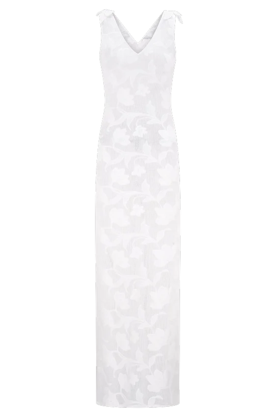 Cornelia Floral Sheer Maxi Dress – Ivory Cornelia Floral Sheer Maxi Dress – Ivory