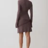 Cresida Knit Long Sleeve Mini Dress With Hardware – Peppercorn Cresida Knit Long Sleeve Mini Dress With Hardware – Peppercorn