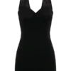 Cressida Crepe Halter Mini Dress – Black