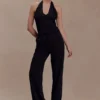 Cressida Crepe Halter Top – Black