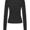 Culver Draped Twist Knit Top – Black
