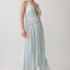 Cyra Plunge Chiffon Midi Dress – Blue Floral Print Cyra Plunge Chiffon Midi Dress – Blue Floral Print
