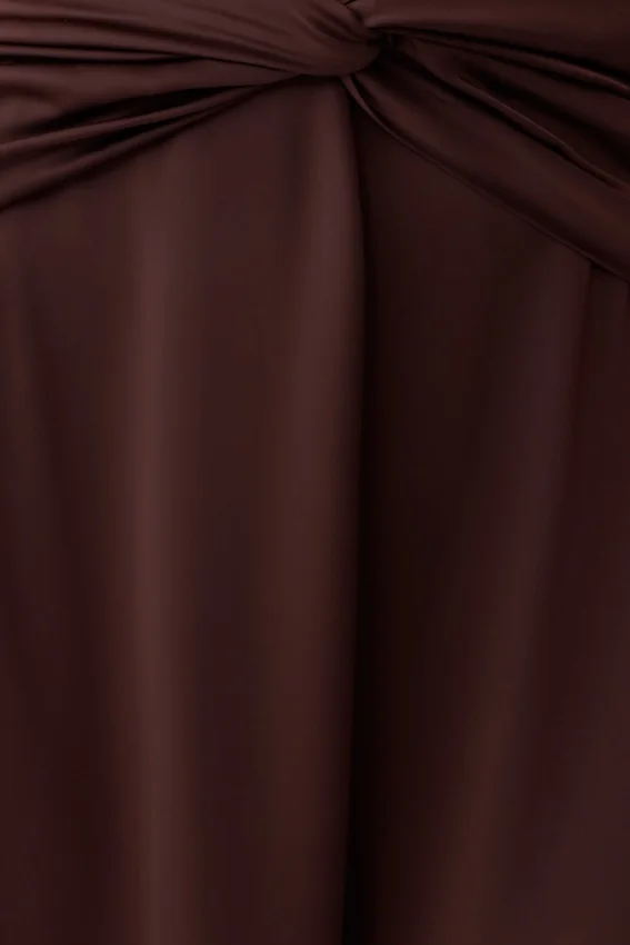 Cyra Plunge Satin Midi Dress – Dark Chocolate Cyra Plunge Satin Midi Dress – Dark Chocolate