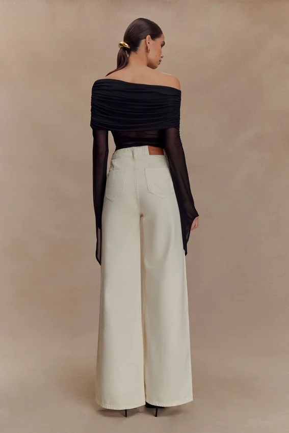 Dahlia One Shoulder Top – Black Dahlia One Shoulder Top – Black