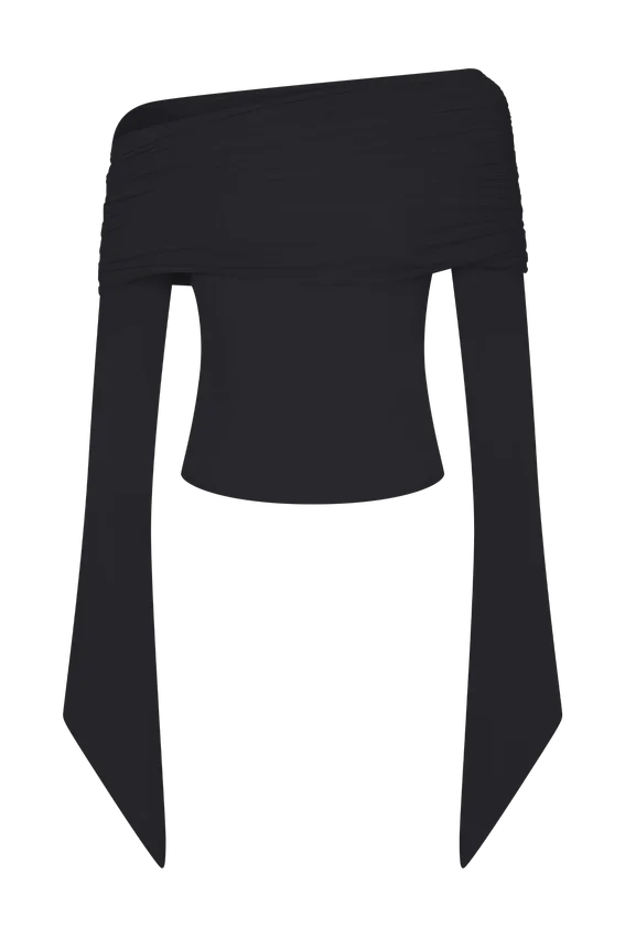 Dahlia One Shoulder Top – Black Dahlia One Shoulder Top – Black