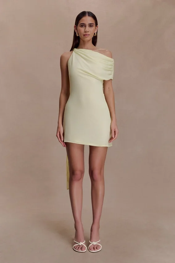 Daisie Chiffon Mini Dress – Lemon Daisie Chiffon Mini Dress – Lemon