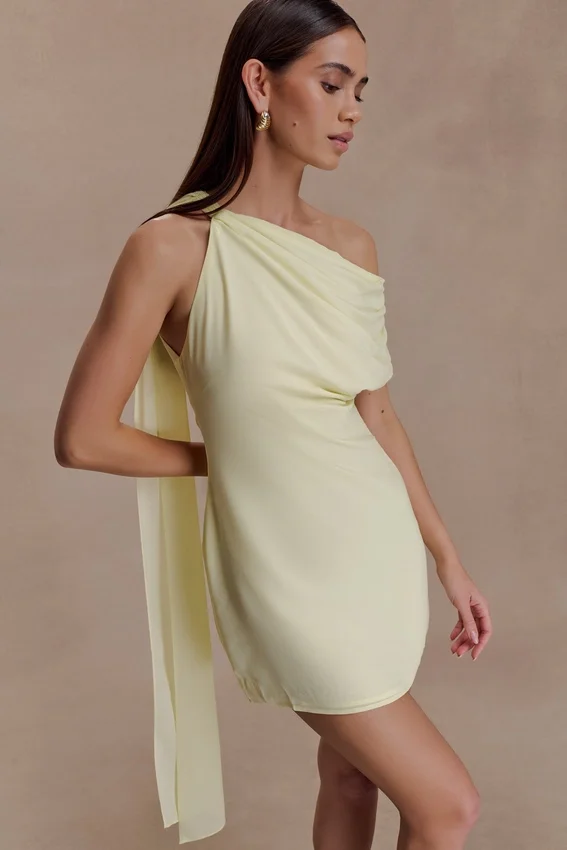 Daisie Chiffon Mini Dress – Lemon Daisie Chiffon Mini Dress – Lemon