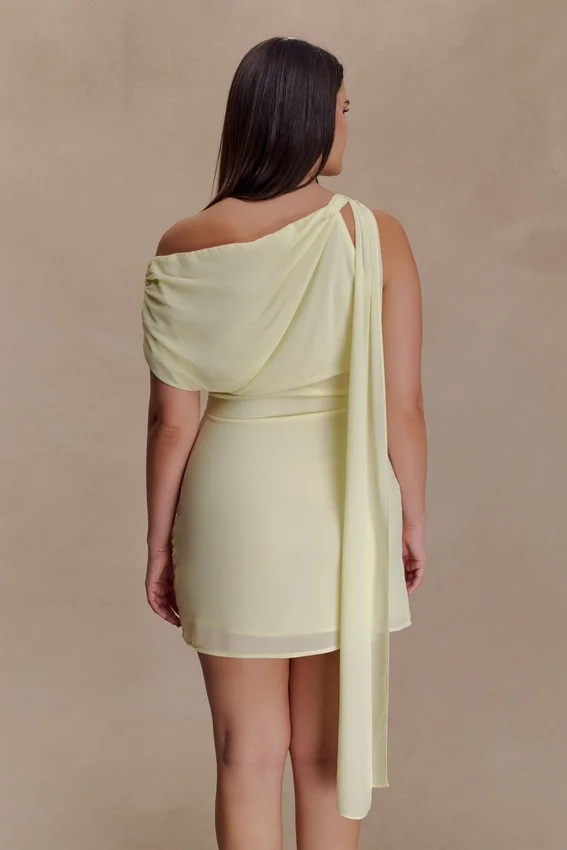 Daisie Chiffon Mini Dress – Lemon Daisie Chiffon Mini Dress – Lemon
