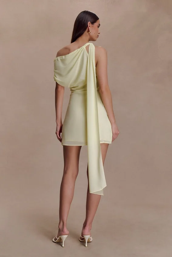 Daisie Chiffon Mini Dress – Lemon Daisie Chiffon Mini Dress – Lemon