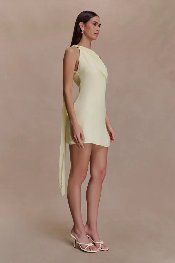 Daisie Chiffon Mini Dress – Lemon Daisie Chiffon Mini Dress – Lemon