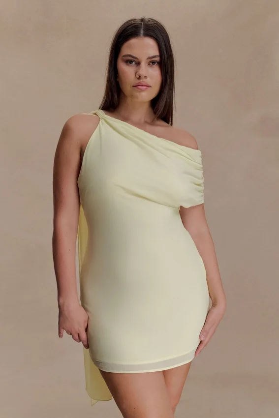 Daisie Chiffon Mini Dress – Lemon Daisie Chiffon Mini Dress – Lemon