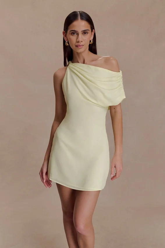 Daisie Chiffon Mini Dress – Lemon Daisie Chiffon Mini Dress – Lemon