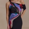 Daisie Chiffon Mini Dress – Multi Fluid Reverie Print