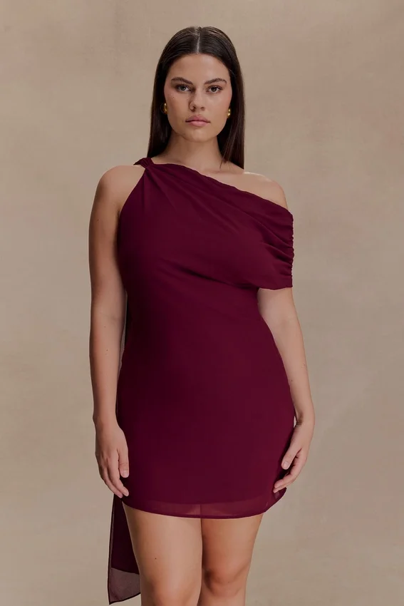 Daisie Chiffon Mini Dress – Wine Daisie Chiffon Mini Dress – Wine