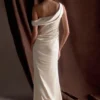 Dalia Off Shoulder Satin Maxi Dress – Blush Gold