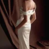 Dalia Off Shoulder Satin Maxi Dress – Blush Gold