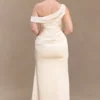 Dalia Off Shoulder Satin Maxi Dress – Blush Gold
