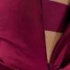 Dalia Off Shoulder Satin Maxi Dress – Mahogany